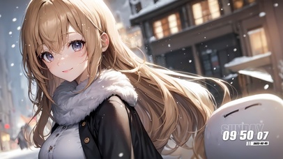 雪中可爱少女