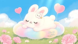 晚安 爱心小兔