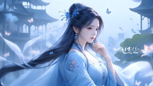 唯美古典白纱女孩