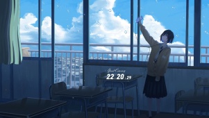 夏日校园少女
