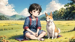 4k男孩和狗狗