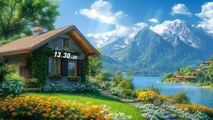 护眼湖边小屋