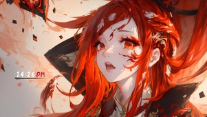 唯美羽化红发美女
