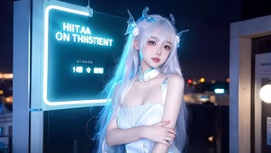 可爱的白衣少女