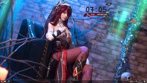 原神罗莎莉亚cos暗黑风