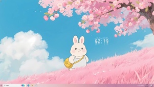 樱花山坡小兔