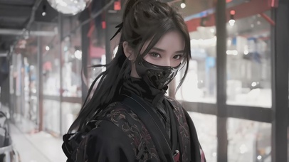 蒙面国风美女