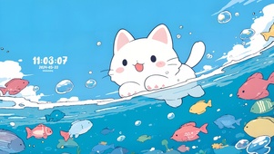 游泳猫咪