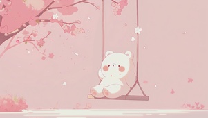 荡秋千的小熊