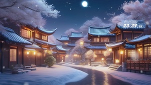 4K小镇街道夜色