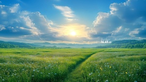 户外清新田野