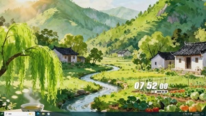 乡村树木河流桌面主题