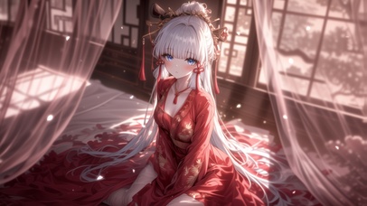 雪墨壁纸丨神里绫华丨红嫁衣丨