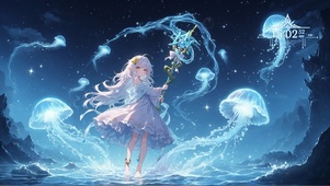 唯美水母魔法少女
