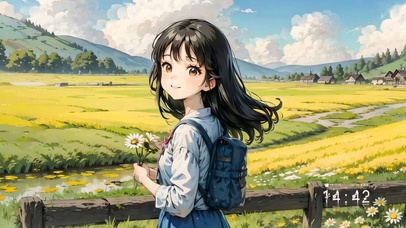 4k唯美的草原女孩