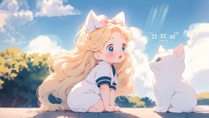 一起日光浴喵