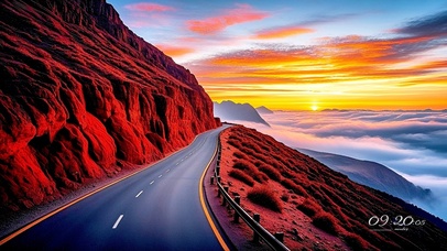 云海之上火山岩公路