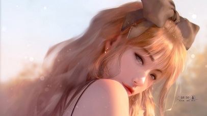夕阳下的少女