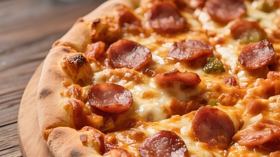 超级诱人的火腿披萨