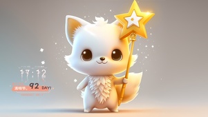 可爱白色魔法猫猫