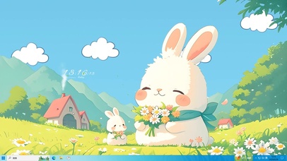 可爱草地兔兔