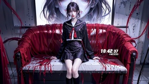 4k黑色短裙女孩