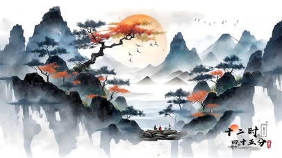 蓬莱顶对弈的仙人