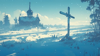 荒废的雪原教堂