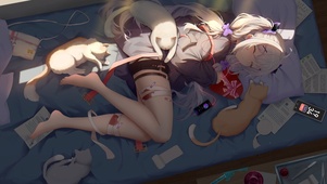 治愈午睡少女
