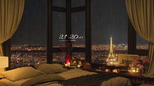 唯美治愈浪漫雨夜巴黎城市房间
