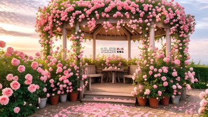 浪漫玫瑰花亭
