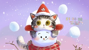 4K唯美冬天可爱猫咪