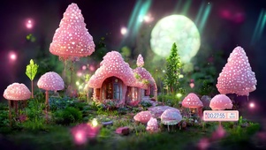 粉红蘑菇小屋