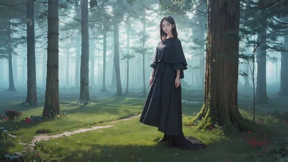 一缕光-森林中的少女
