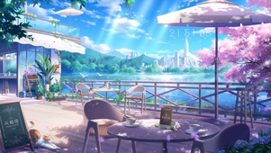 唯美治愈天鹅湖休息区