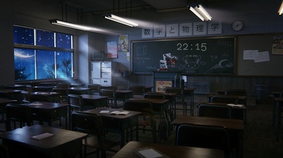 晚自习后的教室