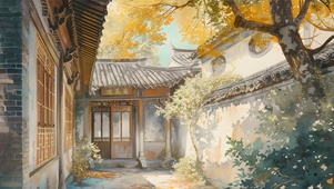 秋天小院一角