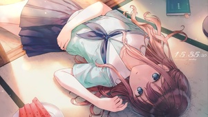 清纯夏日吃瓜少女