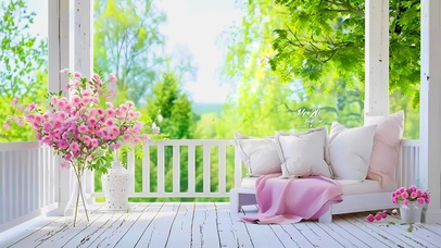 4k唯美小清新阳台