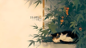 古风竹林黑猫
