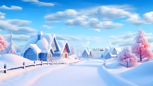 雪后治愈村庄