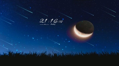 夜晚流星雨景色