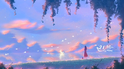 4K唯美治愈梦幻月亮湖