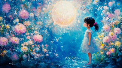 月光下沉睡的花园