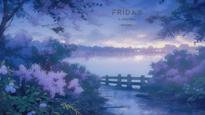 4K浪漫傍晚花园