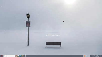 雪天长凳—【主题桌面】