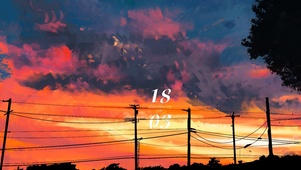夕阳插画