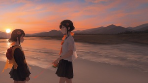夕阳下的我们