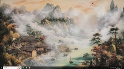 山水风景插画-桌面主题