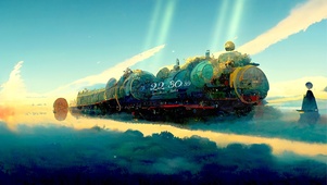 唯美梦幻水镜云端的列车